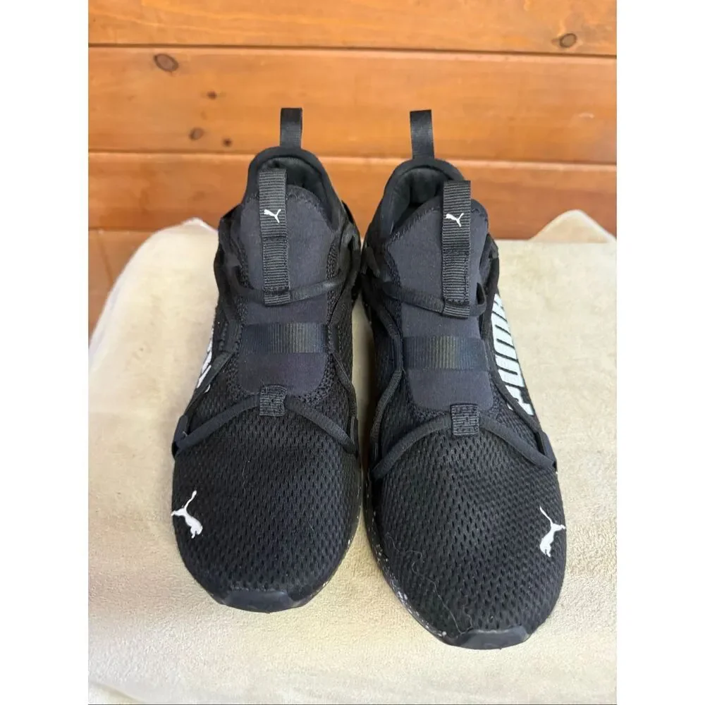Puma Pacer Future Slip-On sneakers black with a white speckled sole Sz 7 Youth